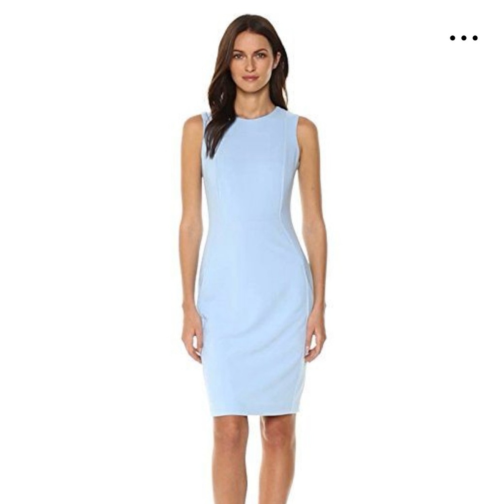 Calvin Klein Scuba Sheath Dress Light Blue. Size 8